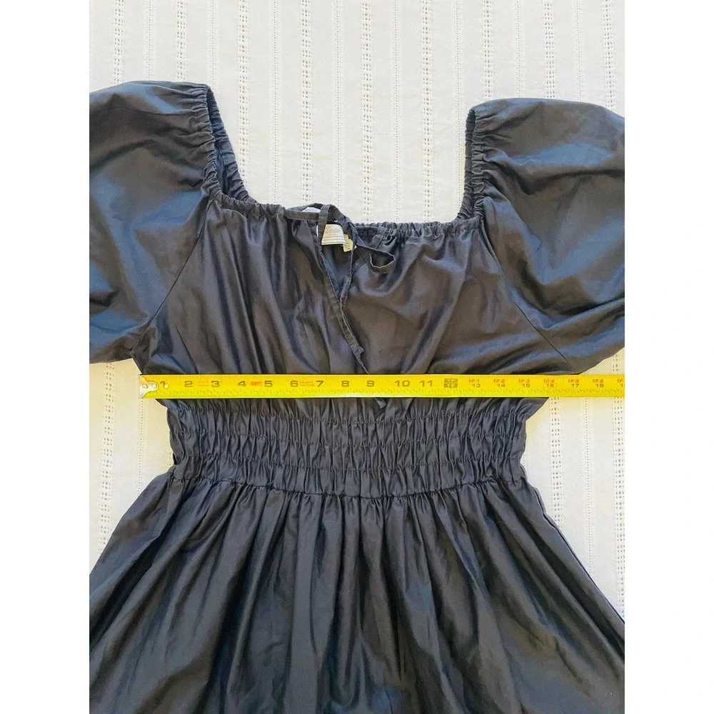 Devotion Twins Puff Sleeve Smocked Cinched Waist Mini Dress. Med. Made In Greece
